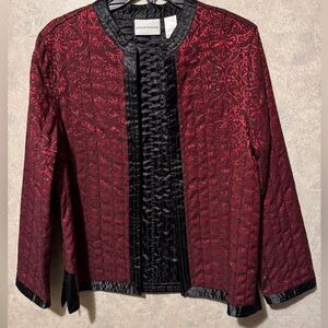 Alfred Dunner Jacket Blazer Holiday Red Velvet 8